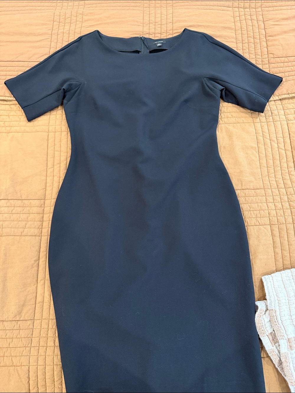 Ann Taylor Black Midi Sheath Dress with Short Sleeves - Size 12